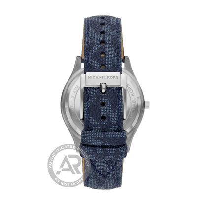 Michael Kors MK8907 Slim Runway Blue Leather Strap - Κοσμηματοπωλείο Goldy