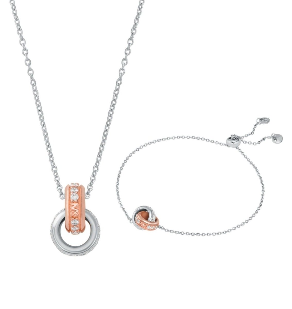 Michael Kors MKC1614SET Premium Silver Bracelet Necklace | Goldy