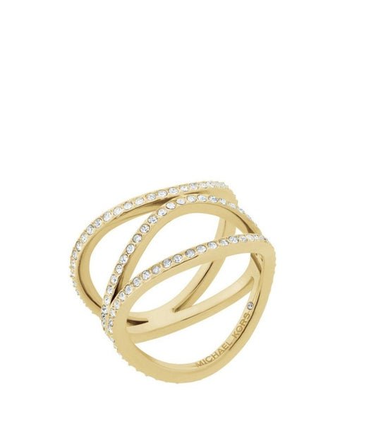Michael Kors MKJ6638710 Δαχτυλίδι Brilliance Από Επιχρυσωμένο Ασήμι - Κοσμηματοπωλείο Goldy