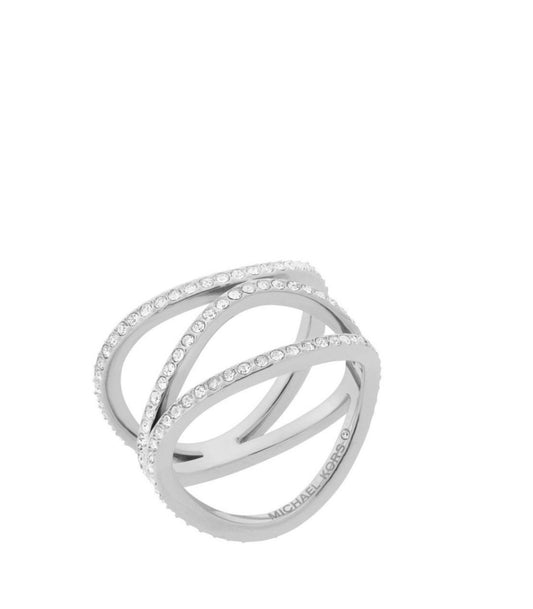 Michael Kors MKJ6639040 Δαχτυλίδι Brilliance Από Επιπλατινωμένο Ασήμι - Κοσμηματοπωλείο Goldy