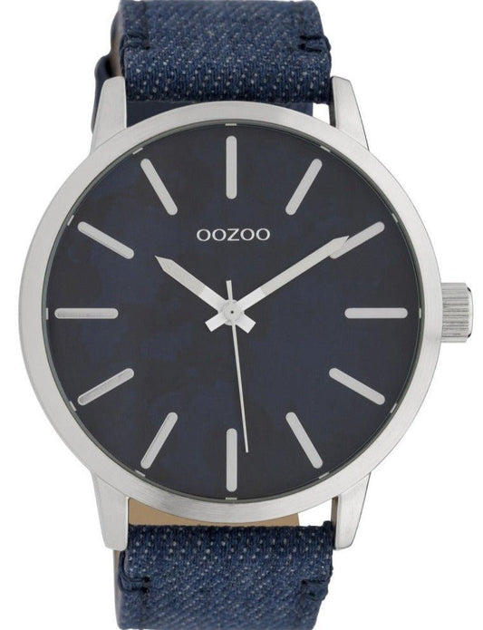 OOZOO C10002 45MM Timepieces Blue Jean Leather Strap - Κοσμηματοπωλείο Goldy