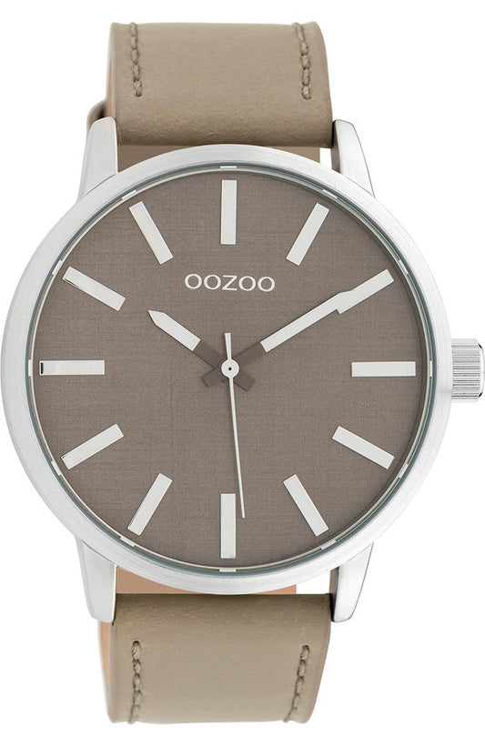 OOZOO C10032 46MM Timepieces Brown Leather Strap - Κοσμηματοπωλείο Goldy