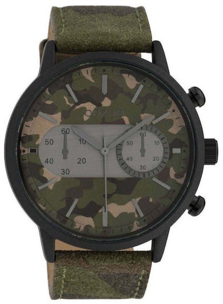 OOZOO C10068 50MM Timepieces XXL Camo Leather Strap - Κοσμηματοπωλείο Goldy