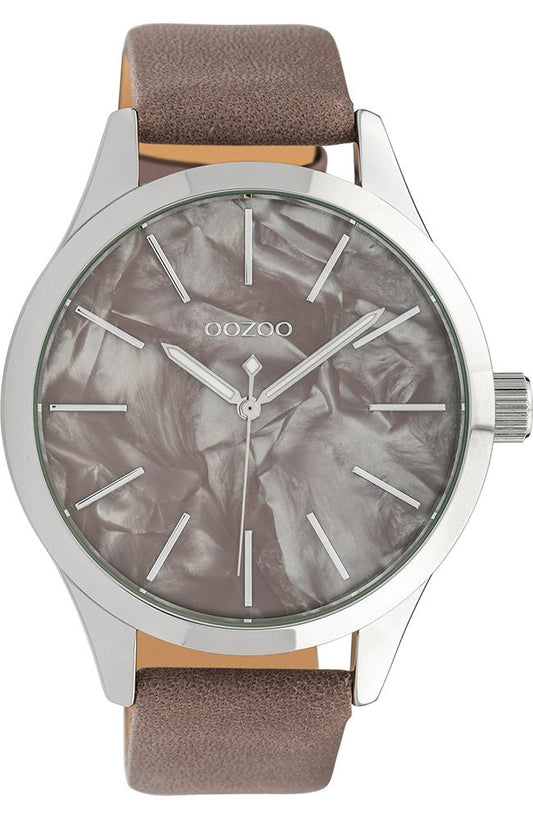 OOZOO C10073 45MM Timepieces Brown Leather Strap - Κοσμηματοπωλείο Goldy