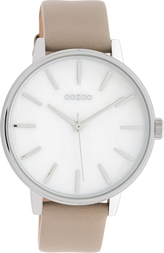 OOZOO C10118 42MM Timepieces Beige Leather Strap - Κοσμηματοπωλείο Goldy