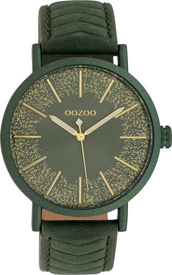 OOZOO C10148 42MM Timepieces Green Leather Strap - Κοσμηματοπωλείο Goldy