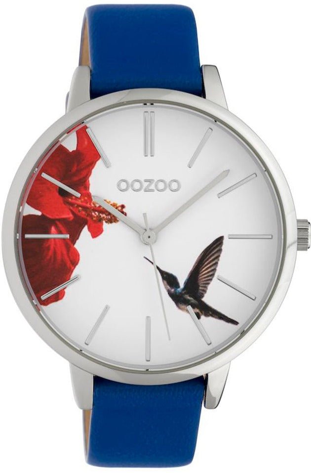 OOZOO C10183 42MM Timepieces Blue Leather Strap - Κοσμηματοπωλείο Goldy