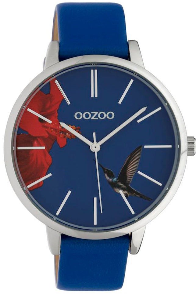 OOZOO C10184 42MM Timepieces Blue Leather Strap - Κοσμηματοπωλείο Goldy