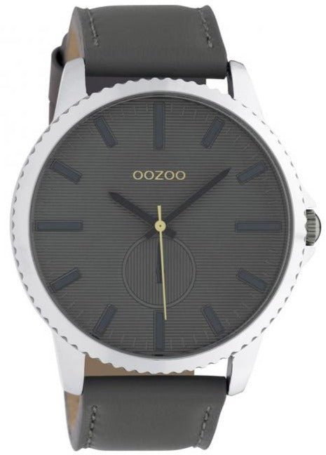 OOZOO C10330 48MM Timepieces XXL Grey Leather Strap - Κοσμηματοπωλείο Goldy