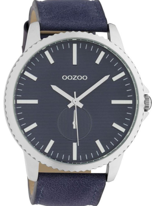 OOZOO C10332 48MM Timepieces XXL Blue Leather Strap - Κοσμηματοπωλείο Goldy