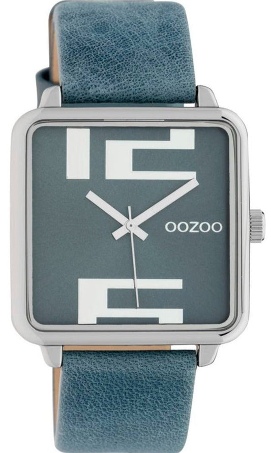 OOZOO C10361 35MM Timepieces Blue Leather Strap - Κοσμηματοπωλείο Goldy