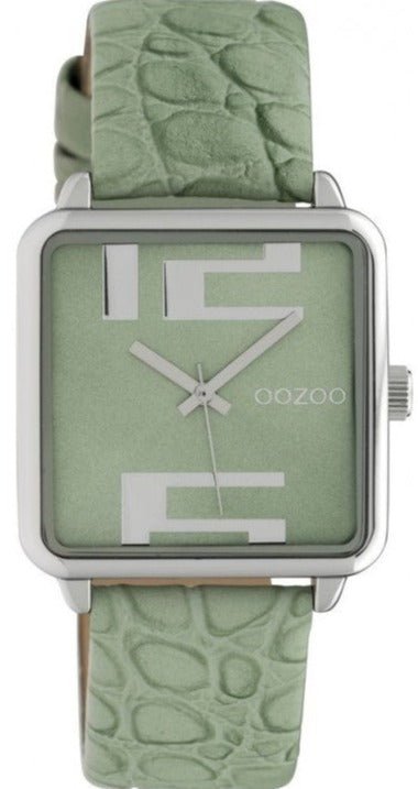 OOZOO C10367 30MM Timepieces Green Leather Strap - Κοσμηματοπωλείο Goldy