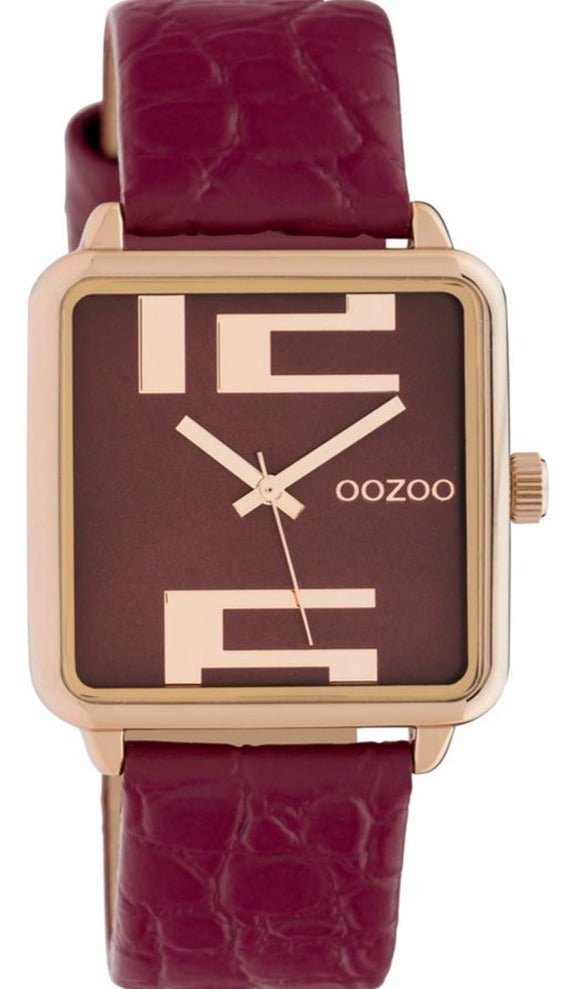 OOZOO C10368 30MM Timepieces Bordeaux Leather Strap - Κοσμηματοπωλείο Goldy