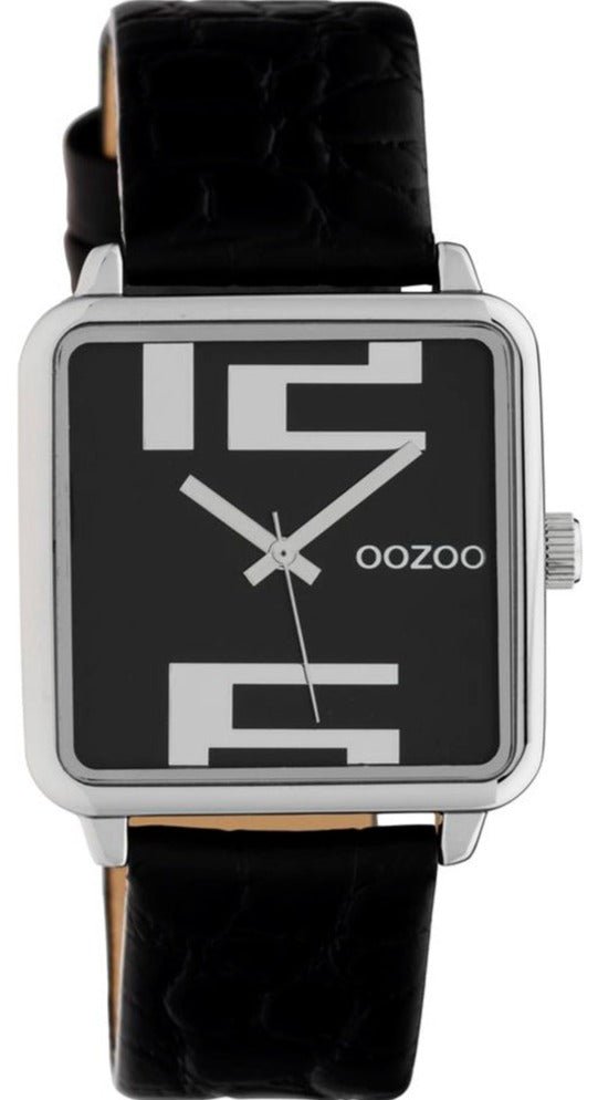 OOZOO C10369 30MM Timepieces Black Leather Strap - Κοσμηματοπωλείο Goldy