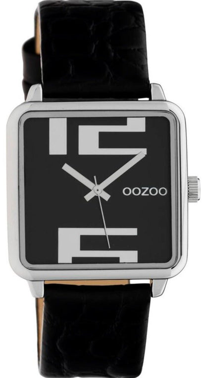 OOZOO C10369 30MM Timepieces Black Leather Strap - Κοσμηματοπωλείο Goldy