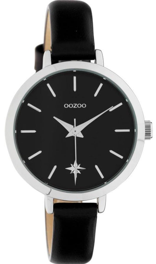 OOZOO C10389 38MM Timepieces Black Leather Strap - Κοσμηματοπωλείο Goldy