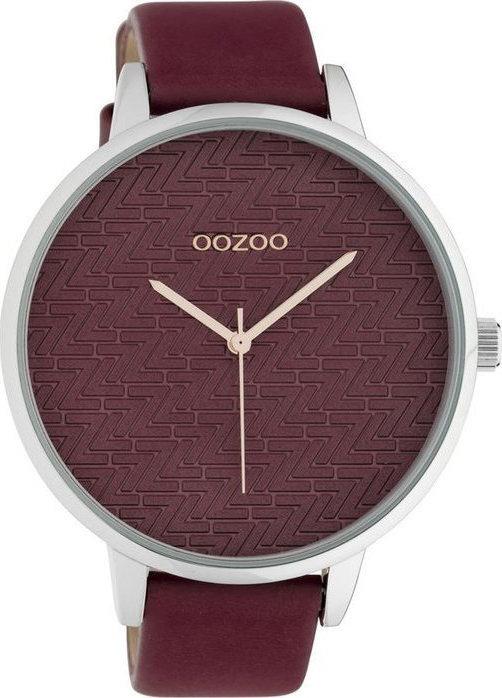 OOZOO C10408 45MM Timepieces Bordeaux Leather Strap - Κοσμηματοπωλείο Goldy