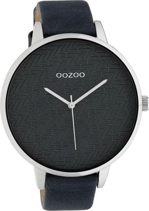 OOZOO C10409 45MM Timepieces Dark Grey Leather Strap - Κοσμηματοπωλείο Goldy