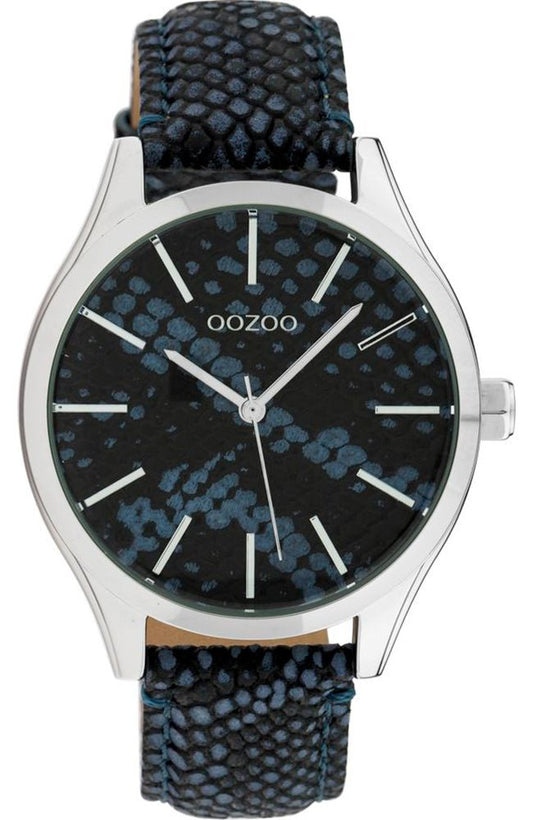 OOZOO C10434 42MM Timepieces Blue Leather Strap - Κοσμηματοπωλείο Goldy