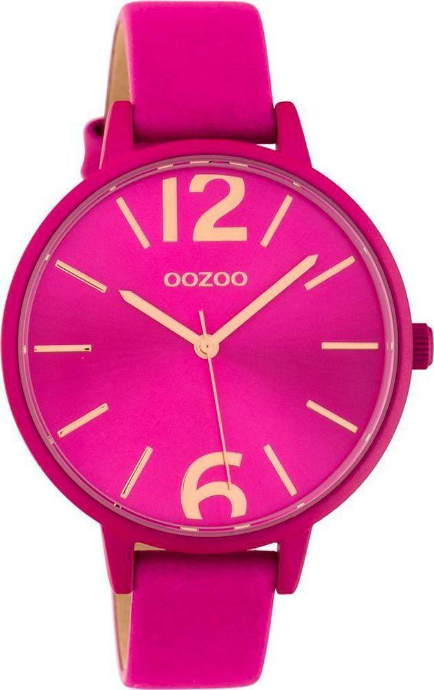 OOZOO C10443 42MM Timepieces Fuchsia Leather Strap - Κοσμηματοπωλείο Goldy