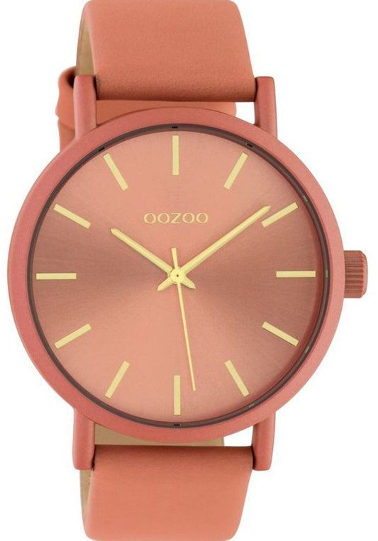 OOZOO C10447 42MM Timepieces Pink Leather Strap - Κοσμηματοπωλείο Goldy