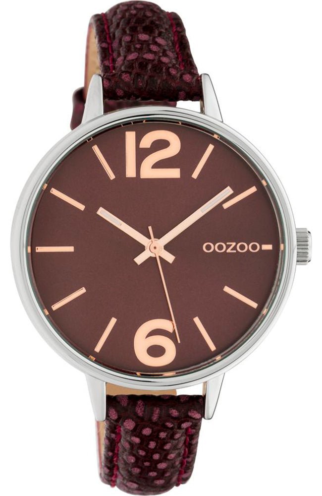 OOZOO C10457 42MM Timepieces Bordeaux Leather Strap - Κοσμηματοπωλείο Goldy