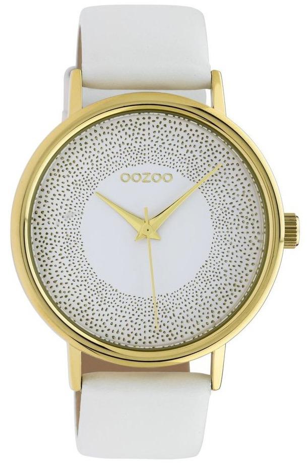 OOZOO C10576 42MM Timepieces White Leather Strap - Κοσμηματοπωλείο Goldy