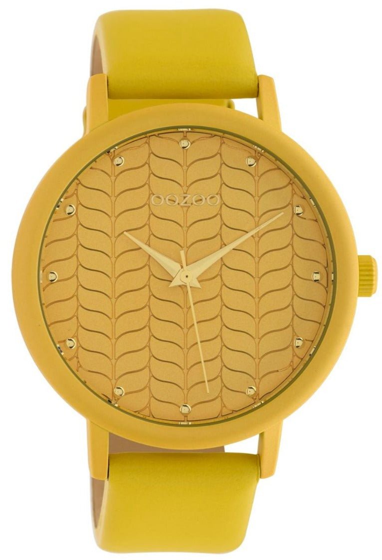 OOZOO C10655 45MM Timepieces Yellow Leather Strap - Κοσμηματοπωλείο Goldy