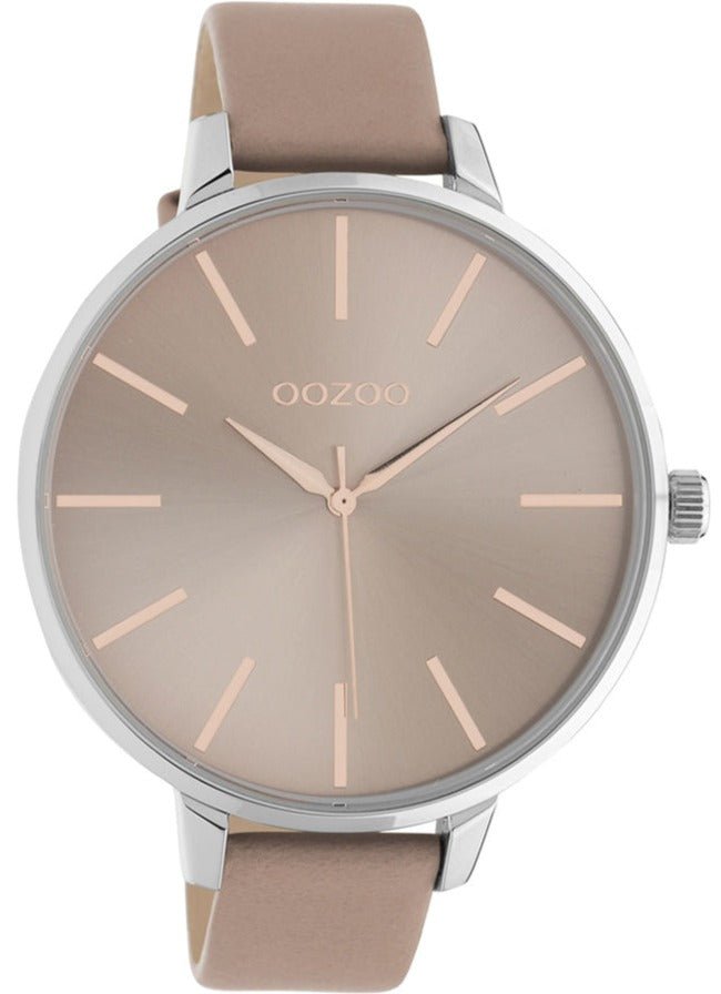 OOZOO C10711 48MM Timepieces Beige Leather Strap - Κοσμηματοπωλείο Goldy