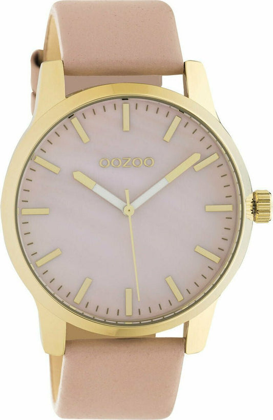 OOZOO C10727 42MM Timepieces Pink Leather Strap - Κοσμηματοπωλείο Goldy