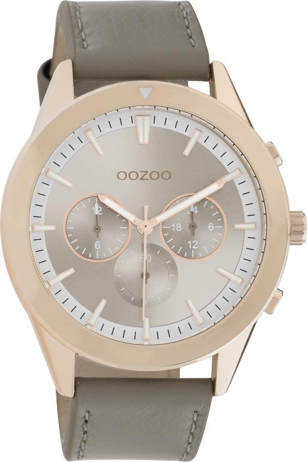 OOZOO C10802 45MM Timepieces Taupe Leather Strap - Κοσμηματοπωλείο Goldy