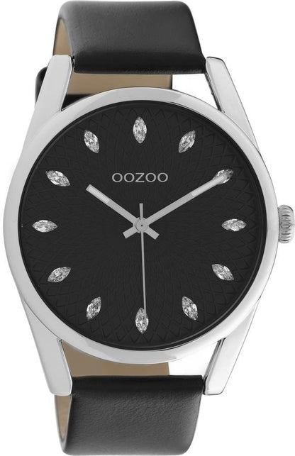 OOZOO C10818 45MM Timepieces Black Leather Strap - Κοσμηματοπωλείο Goldy