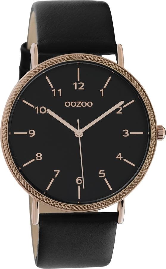 OOZOO C10824 40MM Timepieces Black Leather Strap - Κοσμηματοπωλείο Goldy