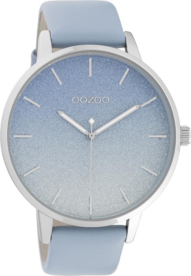 OOZOO C10830 48MM Timepieces Light Blue Leather Strap - Κοσμηματοπωλείο Goldy
