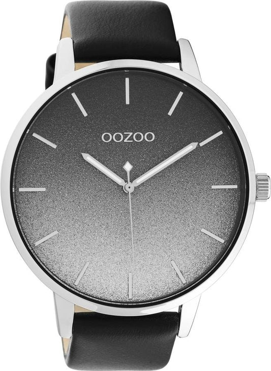 OOZOO C10834 48MM Timepieces Black Leather Strap - Κοσμηματοπωλείο Goldy