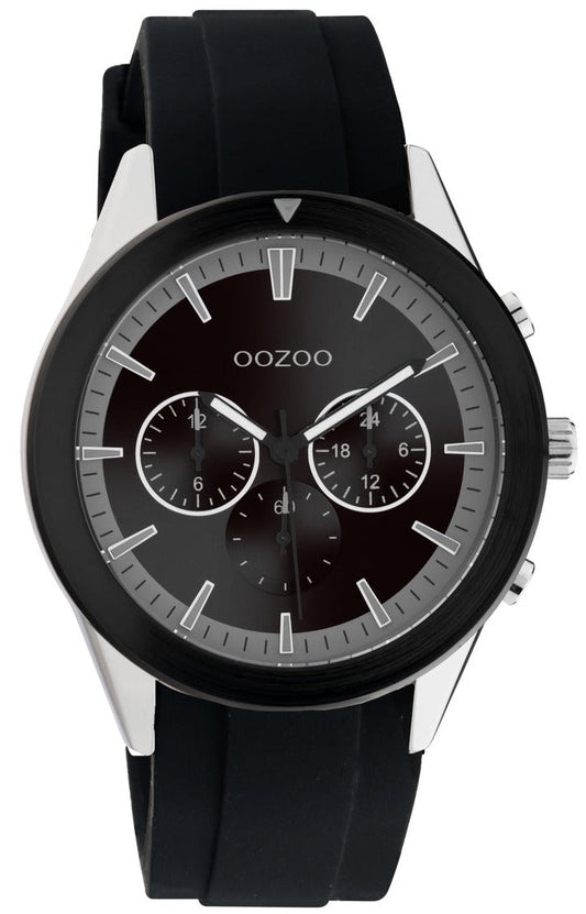 OOZOO C10849 45MM Timepieces Black Rubber Strap - Κοσμηματοπωλείο Goldy