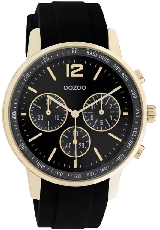 OOZOO C10854 42MM Timepieces Black Rubber Strap - Κοσμηματοπωλείο Goldy