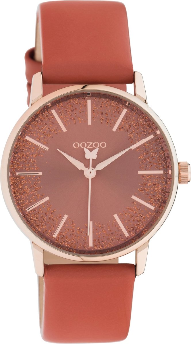 OOZOO C10934 35MM Timepieces Apricot Brandy Leather Strap - Κοσμηματοπωλείο Goldy