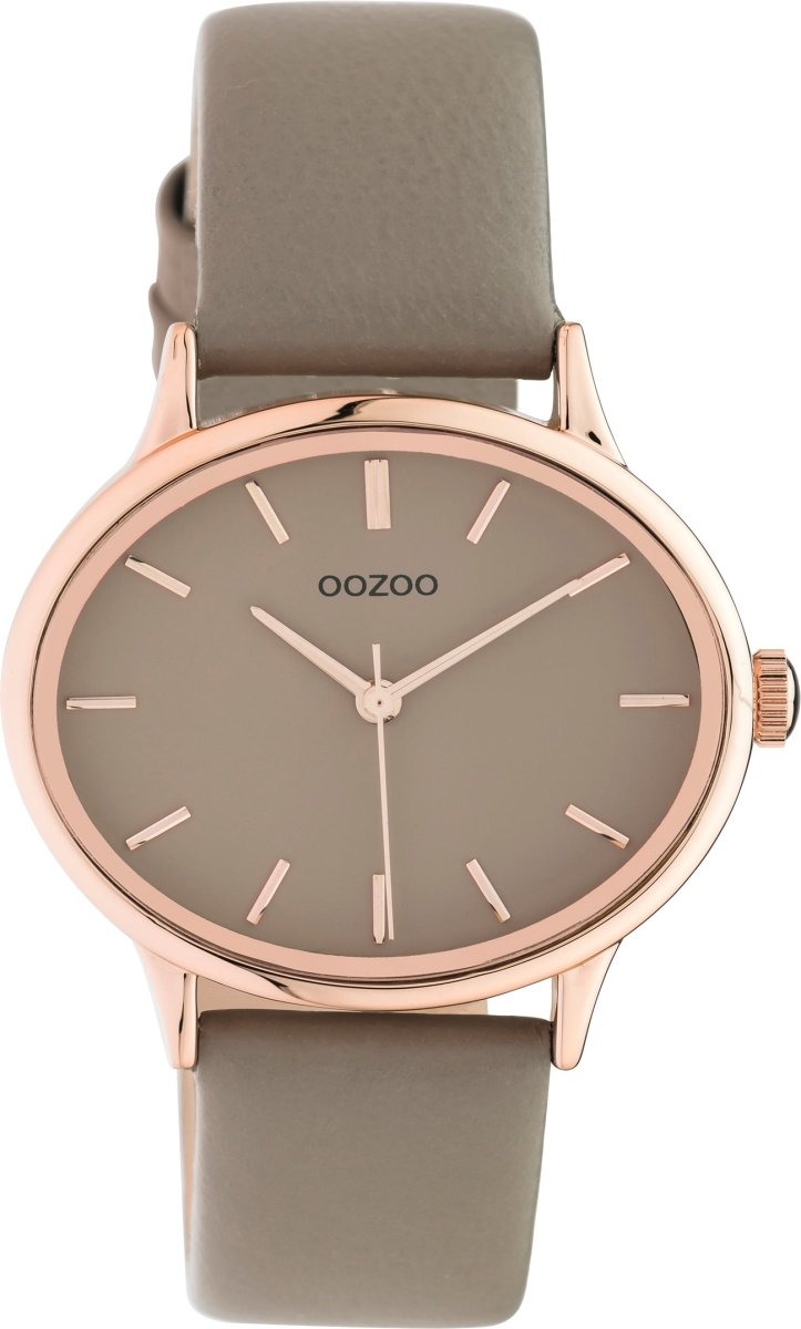 OOZOO C10943 38MM Timepieces Beige Leather Strap - Κοσμηματοπωλείο Goldy