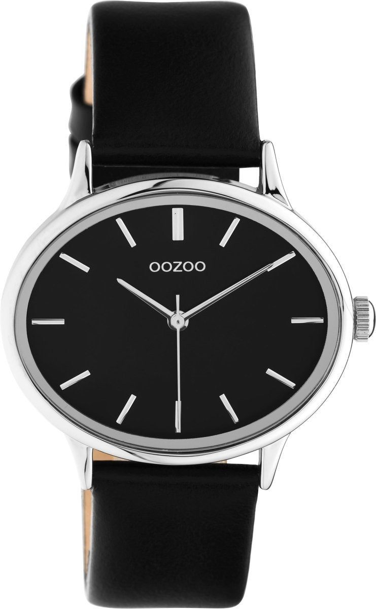 OOZOO C10944 38MM Timepieces Black Leather Strap - Κοσμηματοπωλείο Goldy