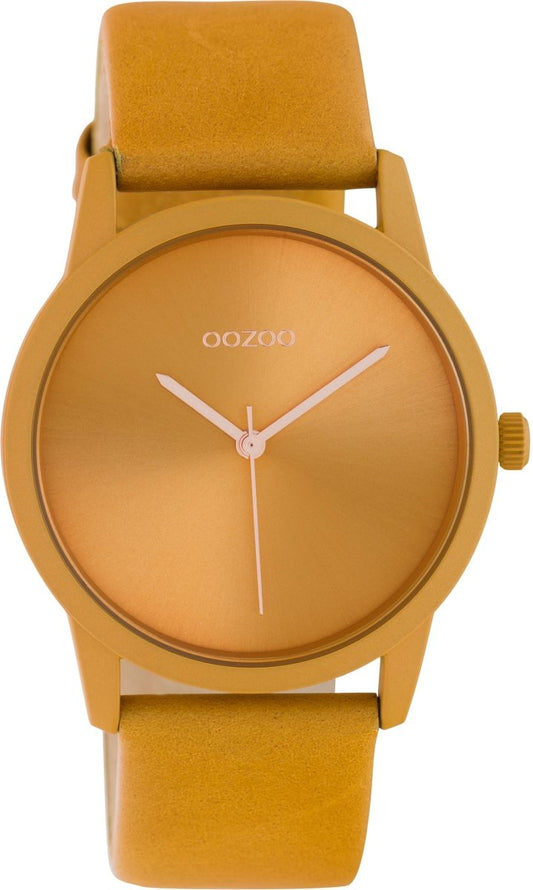 OOZOO C10948 38MM Timepieces Orange Leather Strap - Κοσμηματοπωλείο Goldy