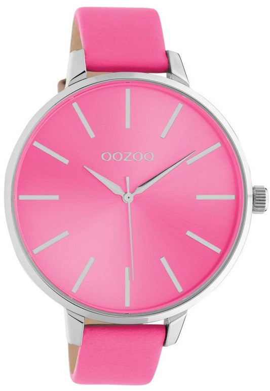 OOZOO C10984 48mm Timepieces Pink Leather Strap - Κοσμηματοπωλείο Goldy