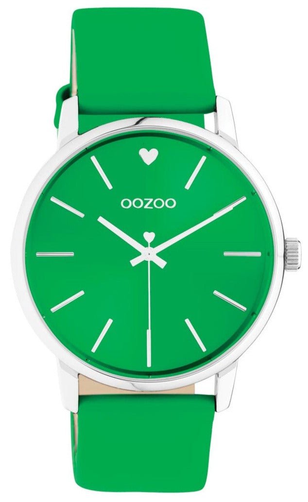 OOZOO C10988 40mm Timepieces Green Leather Strap - Κοσμηματοπωλείο Goldy