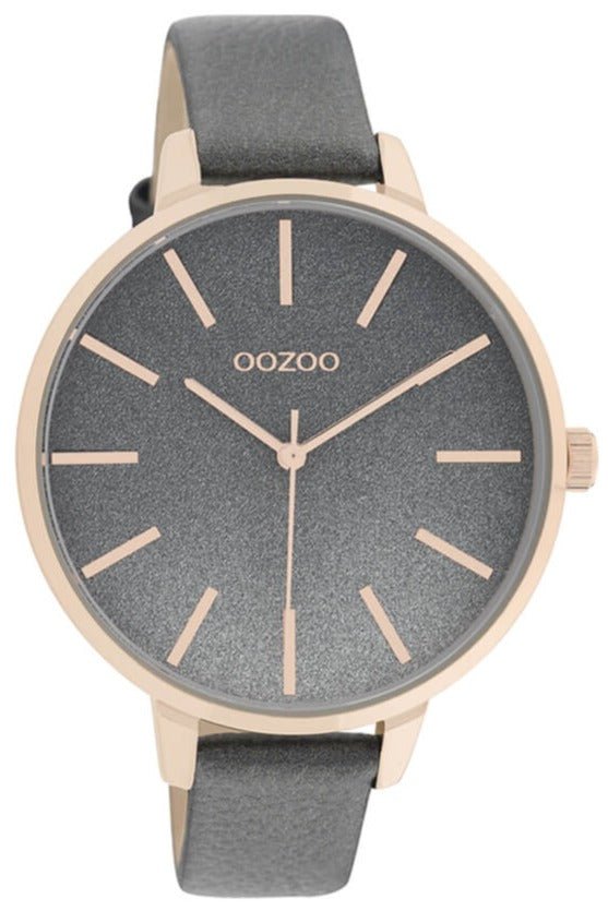 OOZOO C11033 42mm Timepieces Grey Leather Strap - Κοσμηματοπωλείο Goldy