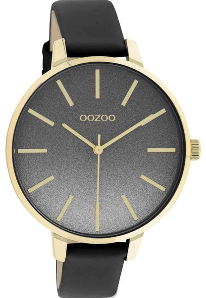 OOZOO C11034 42MM Timepieces Black Leather Strap - Κοσμηματοπωλείο Goldy