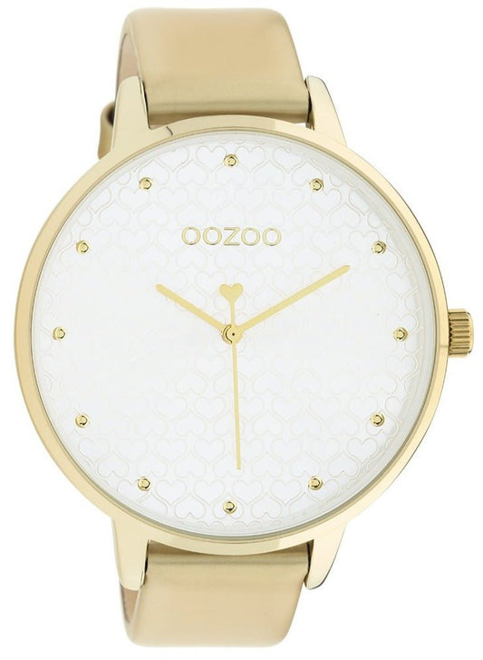 OOZOO C11035 48MM Timepieces Gold Leather Strap - Κοσμηματοπωλείο Goldy