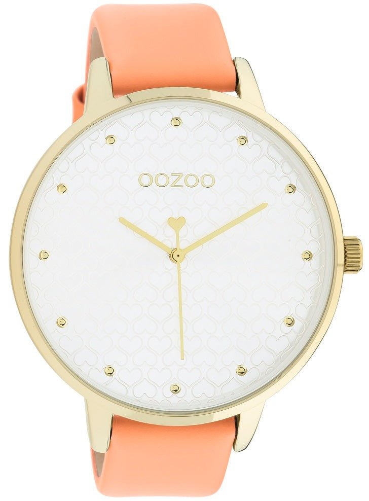 OOZOO C11036 48mm Timepieces Orange Leather Strap - Κοσμηματοπωλείο Goldy