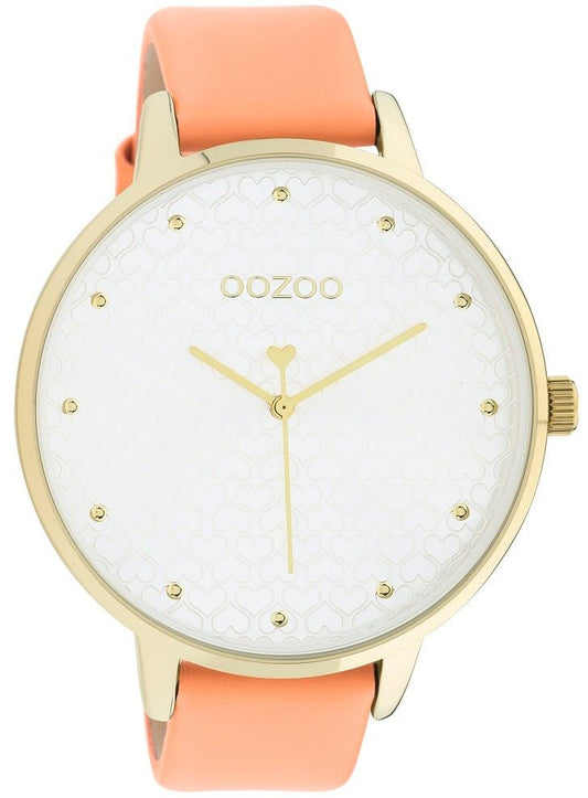 OOZOO C11036 48mm Timepieces Orange Leather Strap - Κοσμηματοπωλείο Goldy