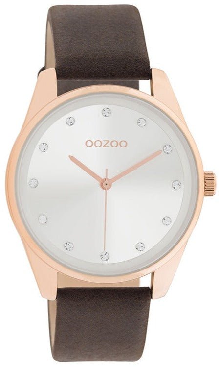 OOZOO C11048 38MM Timepieces Brown Leather Strap - Κοσμηματοπωλείο Goldy