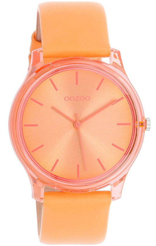 OOZOO C11141 36MM Timepieces Orange Leather Strap - Κοσμηματοπωλείο Goldy